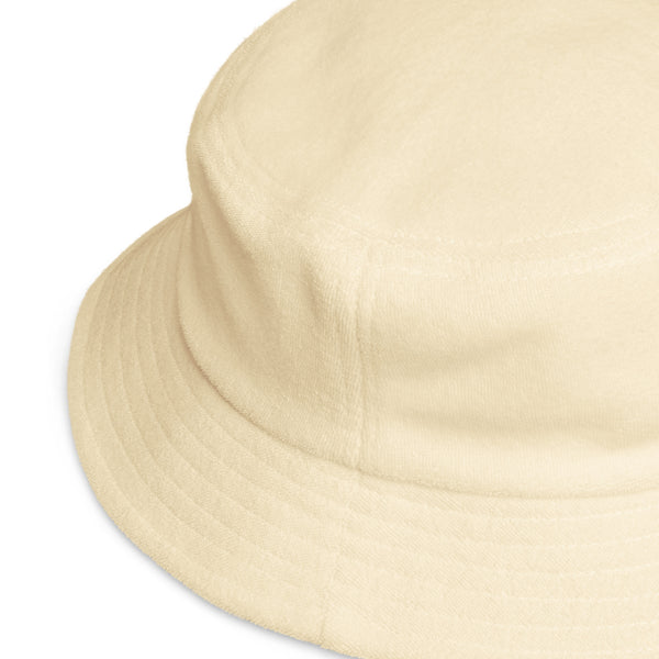 Flower Tag Unstructured Terry Cloth Bucket Hat
