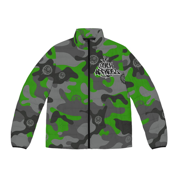 Men's  Green Camo Puffer Jacket