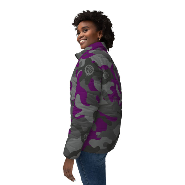 Women's Purple Camo Puffer Jacket