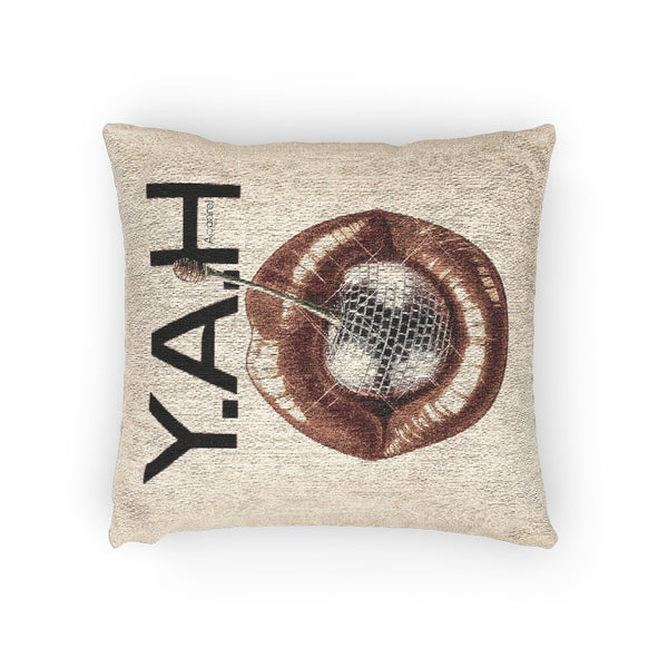 "Disco Lips" Statement Woven Pillow for Trendy Home Decor