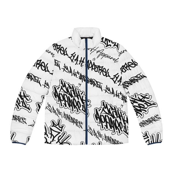 "All Of The Tags" White Men's Puffer Jacket