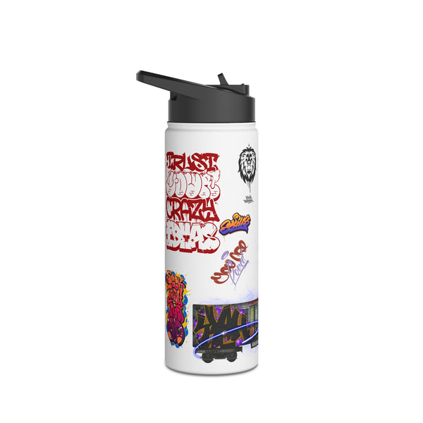 "Bombed" Stainless Steel Water Bottle, Standard Lid