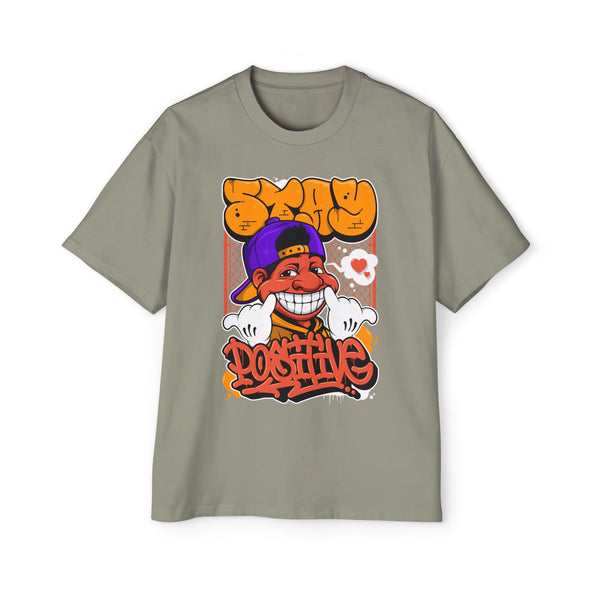 Positive Vibes Oversized Tee - Men's Hip Hop Style Graphic T-Shirt