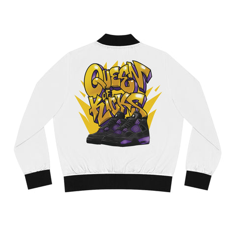 Queen Of Kicks" Women's Bomber Jacket