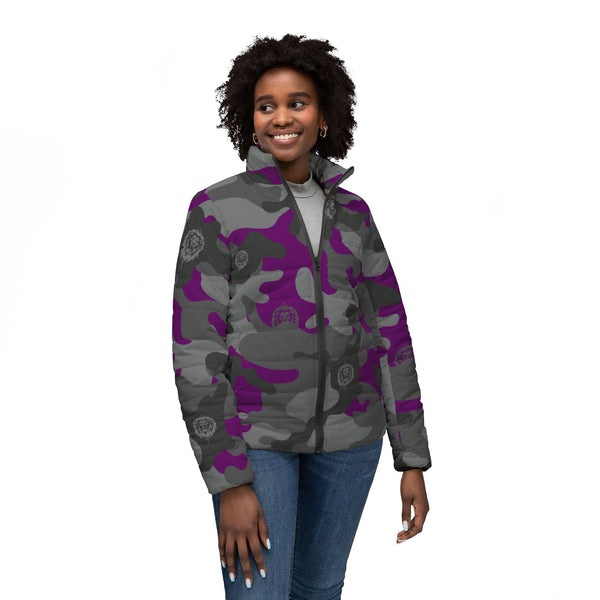 Women's Purple Camo Puffer Jacket