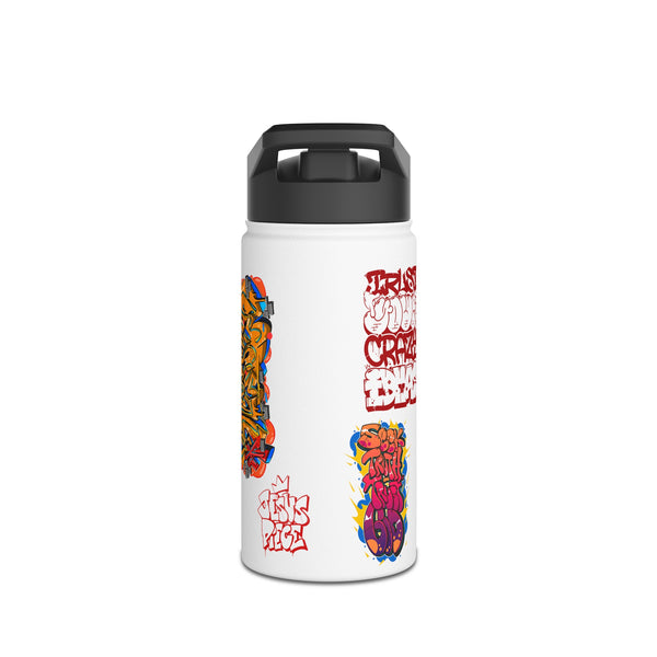 "Bombed" Stainless Steel Water Bottle, Standard Lid