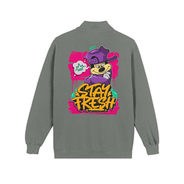 'Stay Fresh' —  Quarter-Zip Sweatshirt