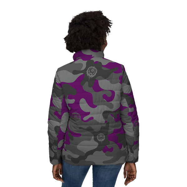 Women's Purple Camo Puffer Jacket