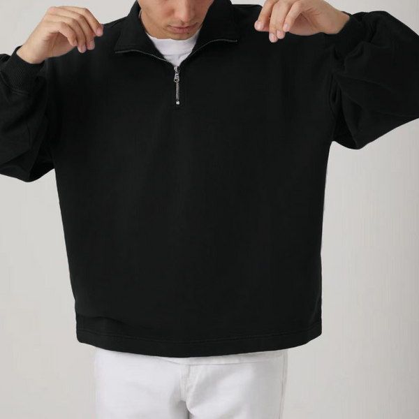 "Work Hard Stay Humble" Unisex Stand-Up Collar Half-Zip Panelled Sweatshirt