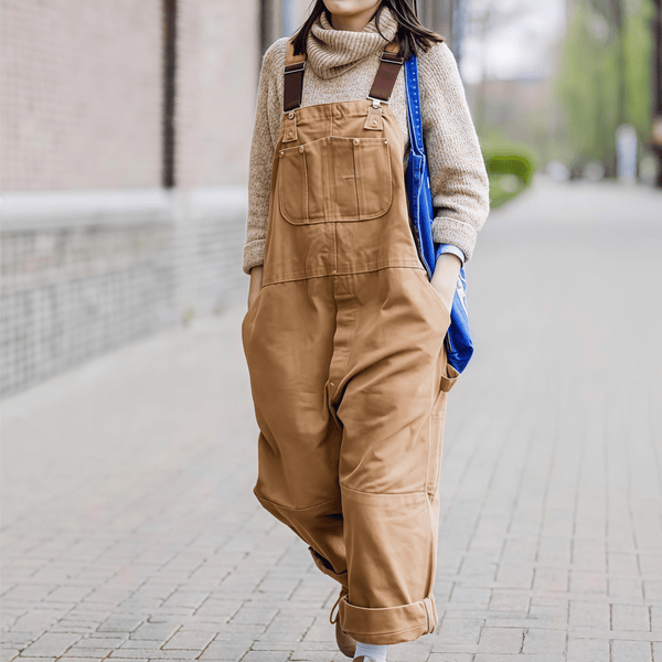 Y.A.H. Unisex Loose-Fit Utility Bib Overall Jumpsuit