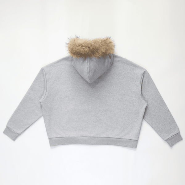 Disco Kiss Fur-Trim Zip-Up Hoodie