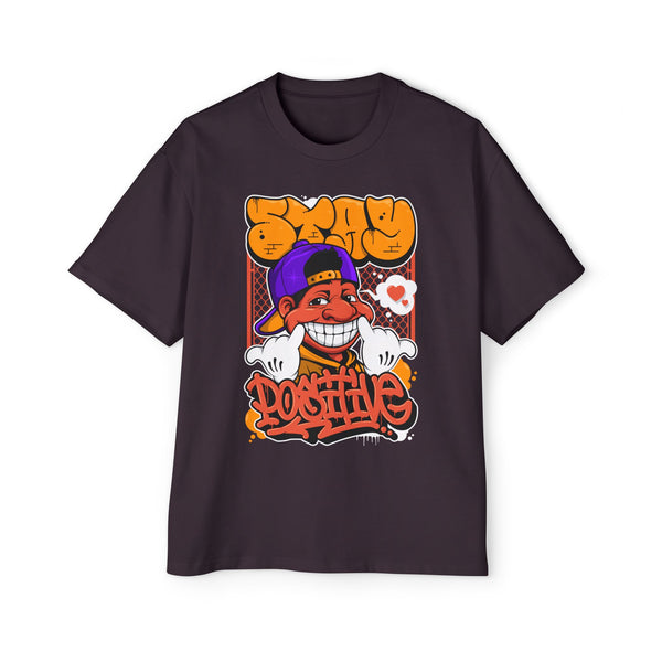 Positive Vibes Oversized Tee - Men's Hip Hop Style Graphic T-Shirt