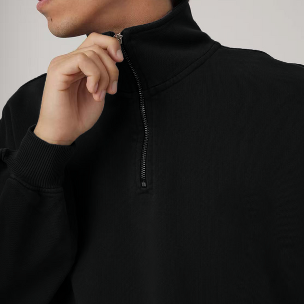 "Work Hard Stay Humble" Unisex Stand-Up Collar Half-Zip Panelled Sweatshirt