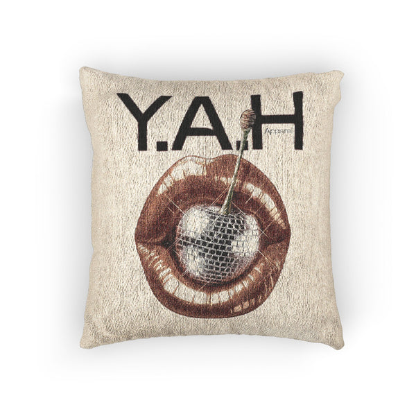 "Disco Lips" Statement Woven Pillow for Trendy Home Decor