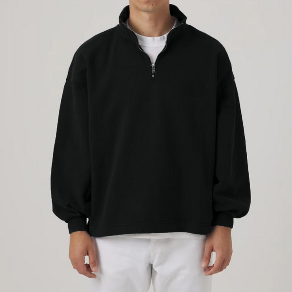"Work Hard Stay Humble" Unisex Stand-Up Collar Half-Zip Panelled Sweatshirt