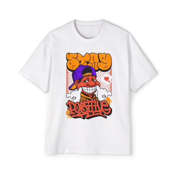 Positive Vibes Oversized Tee - Men's Hip Hop Style Graphic T-Shirt