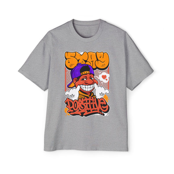 Positive Vibes Oversized Tee - Men's Hip Hop Style Graphic T-Shirt