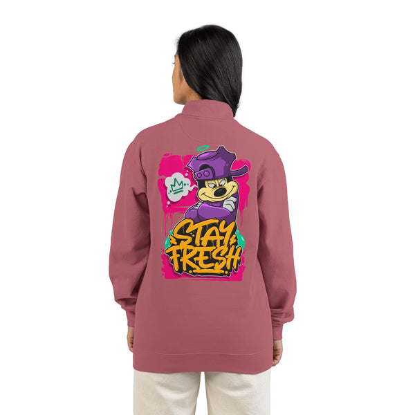 'Stay Fresh' —  Quarter-Zip Sweatshirt