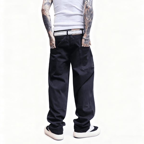 Y.A.H. Vandal Unisex Loose Fit Straight-Leg Washed Basic Jeans