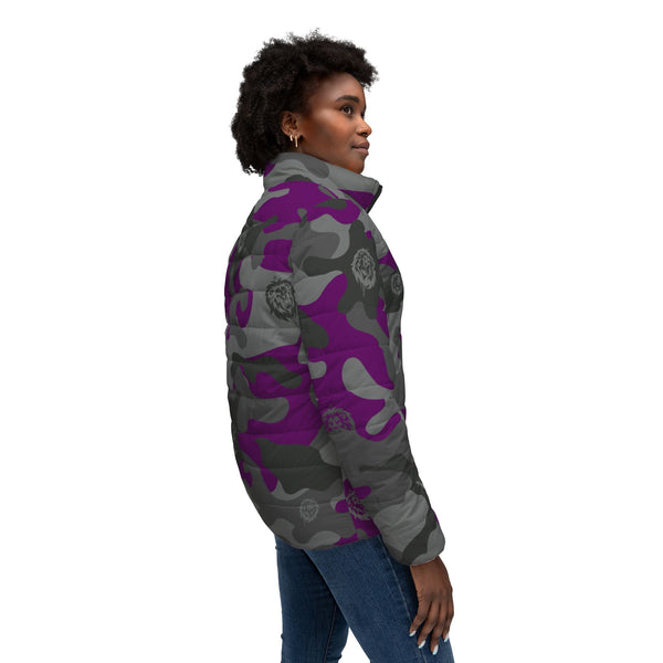 Women's Purple Camo Puffer Jacket