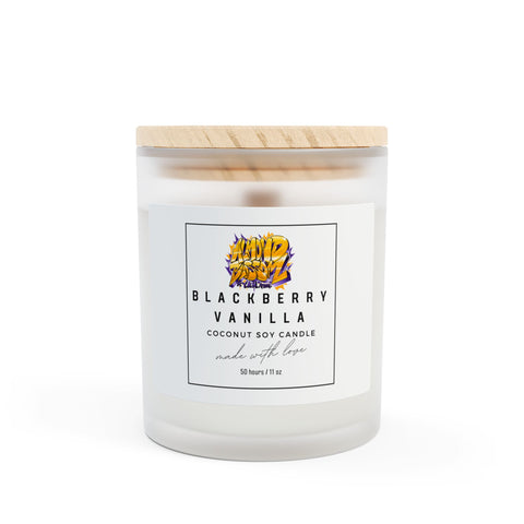 Almond Blossom Frosted Glass Candle, 11oz