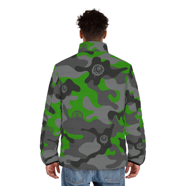 Men's  Green Camo Puffer Jacket