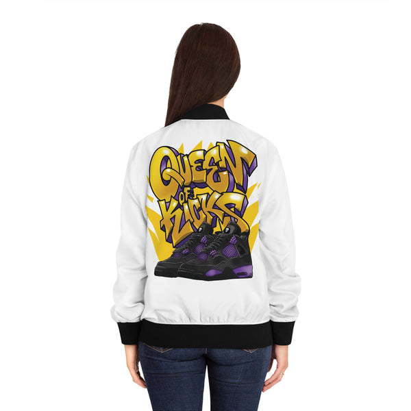 Queen Of Kicks" Women's Bomber Jacket