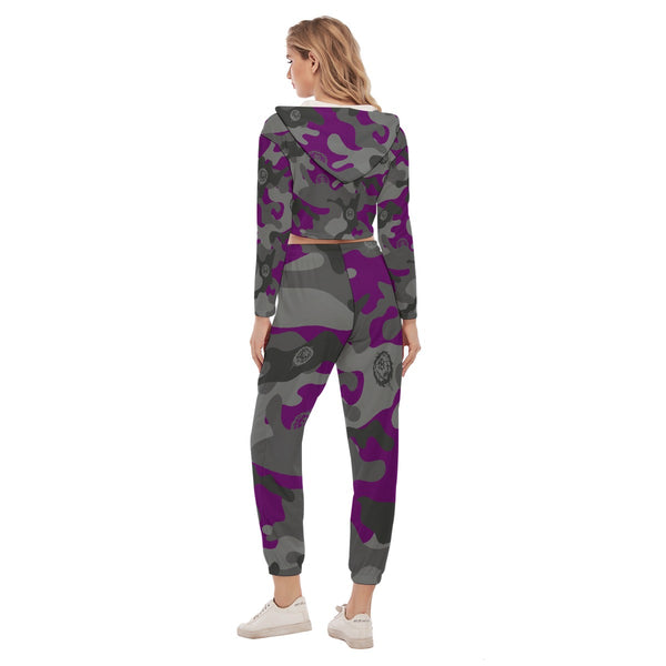 Purpswag Camo Women's Crop Hoodie Sports Set