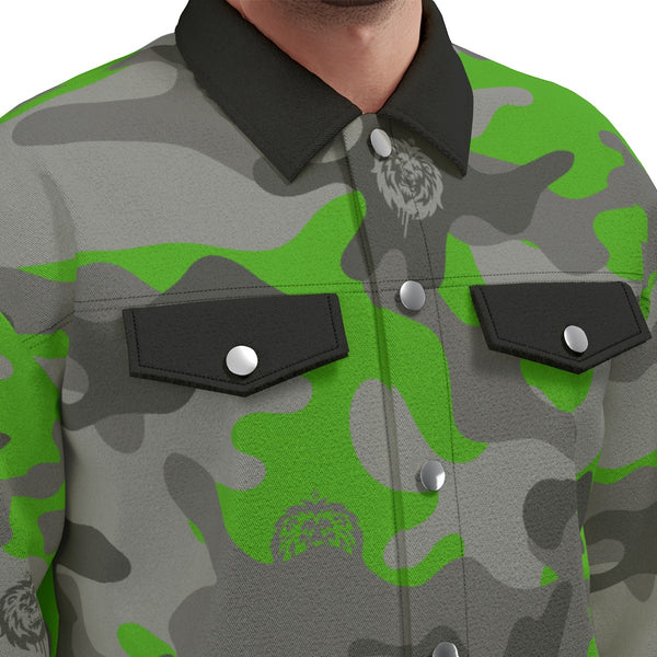 Green Camo Unisex Lapel Jacket