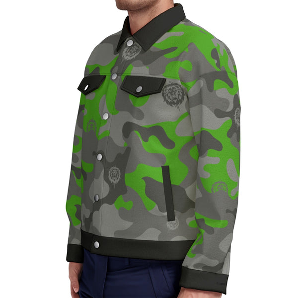 Green Camo Unisex Lapel Jacket