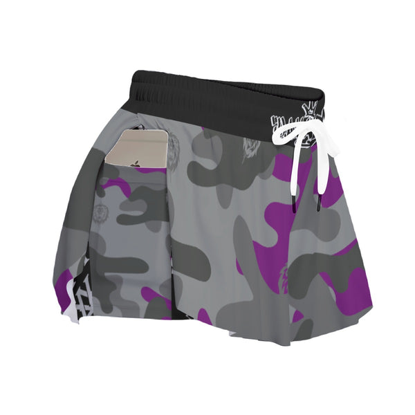 Hashtag PurpSwag Camo Women's Sport Skorts With Pocket