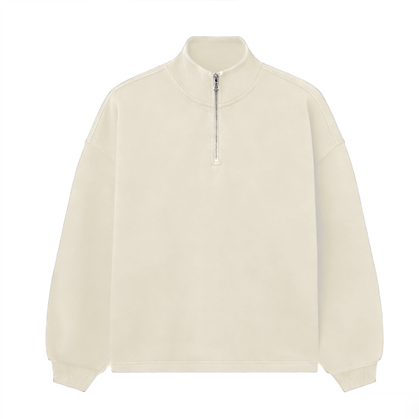 "Work Hard Stay Humble" Unisex Stand-Up Collar Half-Zip Panelled Sweatshirt