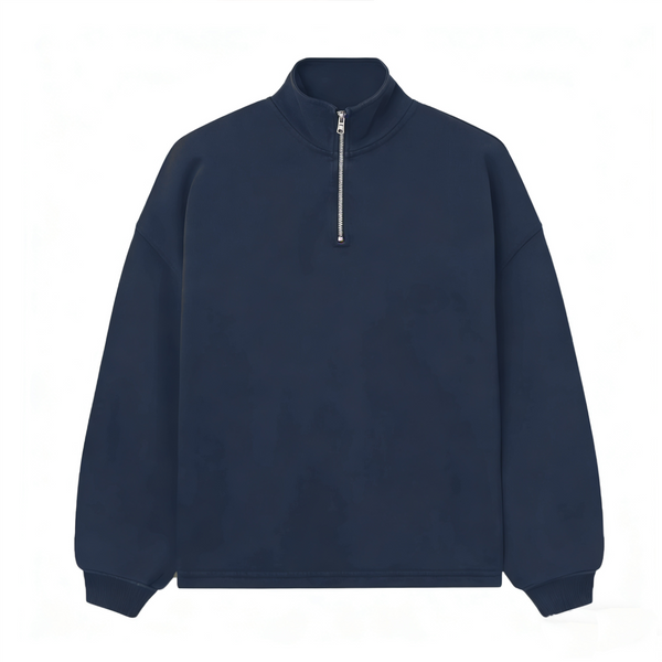 "Work Hard Stay Humble" Unisex Stand-Up Collar Half-Zip Panelled Sweatshirt
