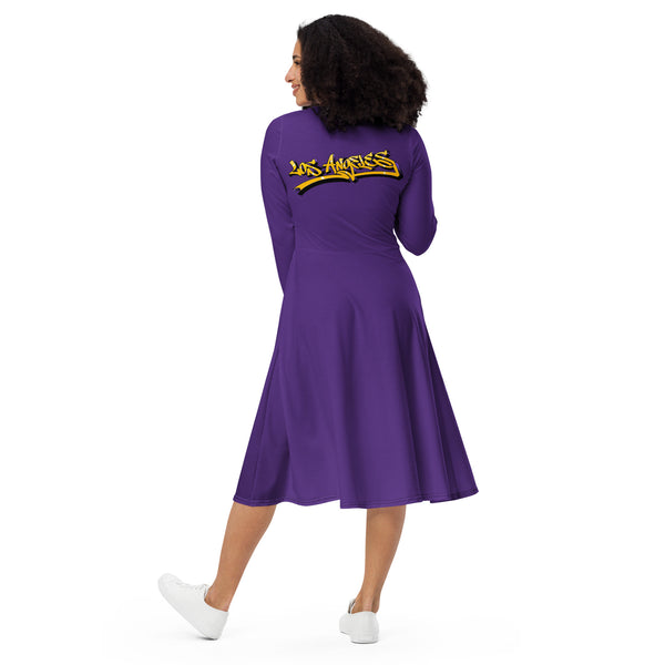 "Los Angeles Y.A.H." Long Sleeve Midi Dress