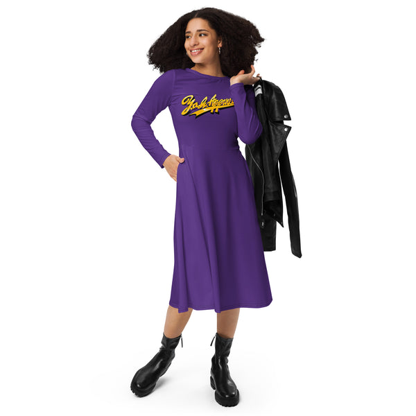 "Los Angeles Y.A.H." Long Sleeve Midi Dress