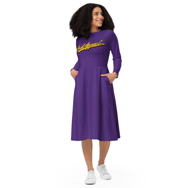 "Los Angeles Y.A.H." Long Sleeve Midi Dress