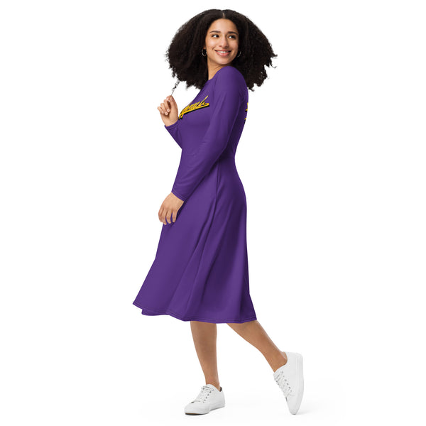 "Los Angeles Y.A.H." Long Sleeve Midi Dress