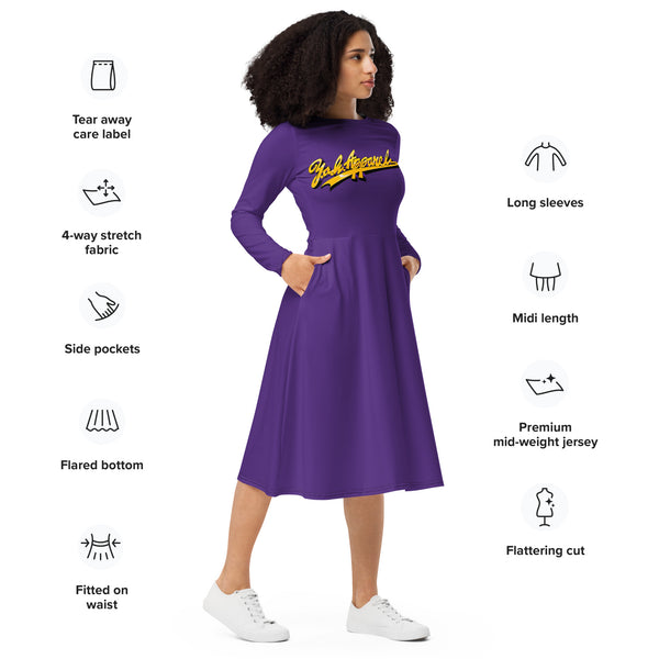 "Los Angeles Y.A.H." Long Sleeve Midi Dress