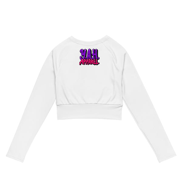 "Stay Blessed And Keep Slayin" Long-Sleeve Crop Top
