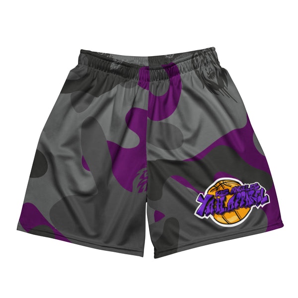 Purple Camo Los Angeles Y.A.H. Unisex Mesh Shorts