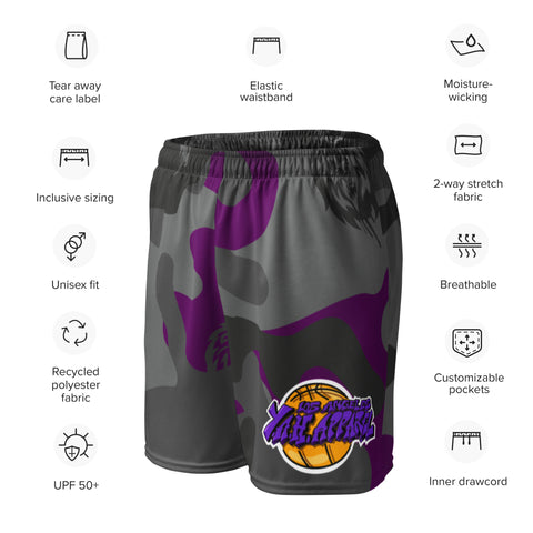 Purple Camo Los Angeles Y.A.H. Unisex Mesh Shorts