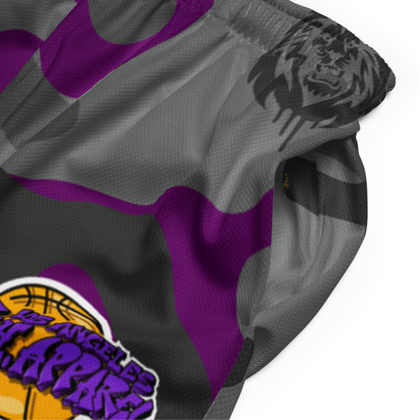 Purple Camo Los Angeles Y.A.H. Unisex Mesh Shorts