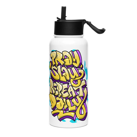 "Pray Slay Repeat Daily" Stainless Steel Water Bottle With A Straw Lid