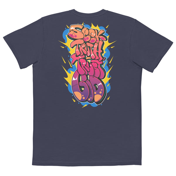 "Seek Truth Trust God" Unisex Garment-Dyed Pocket T-Shirt