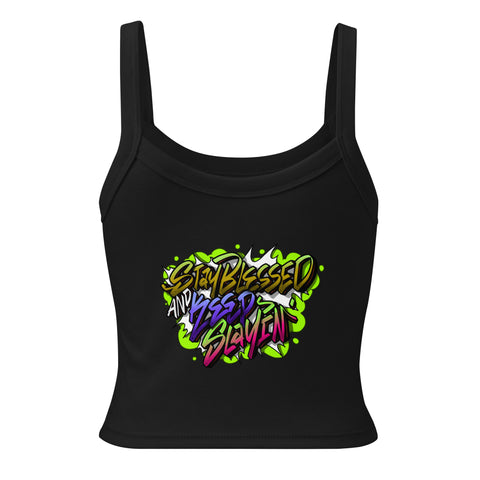 "Stay Blessed And Keep Slaying" Women’s Micro-Rib Tank Top