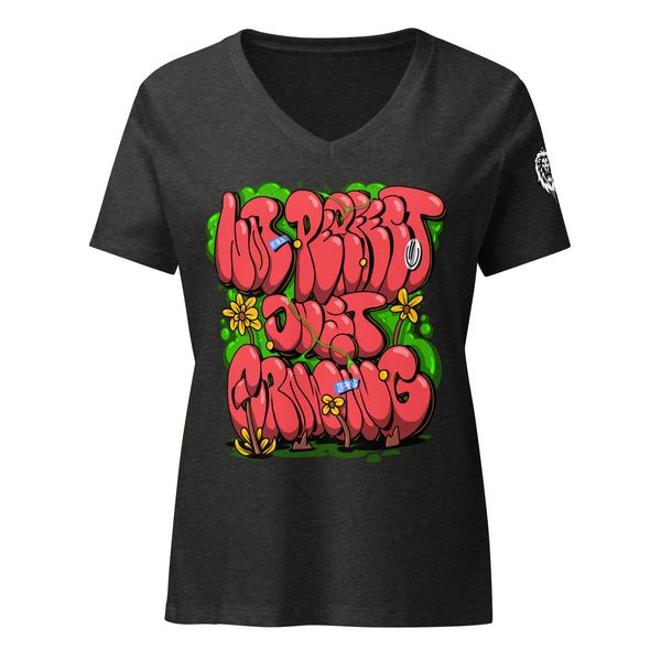 "Not Perfect Just Growing" Women’s Relaxed V-Neck T-Shirt