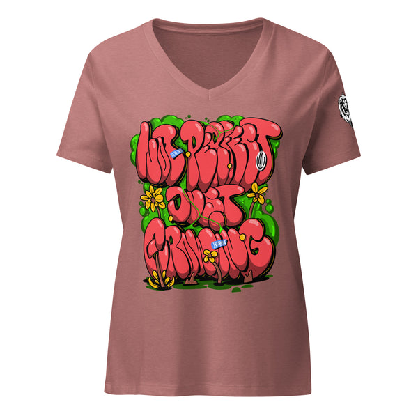 "Not Perfect Just Growing" Women’s Relaxed V-Neck T-Shirt