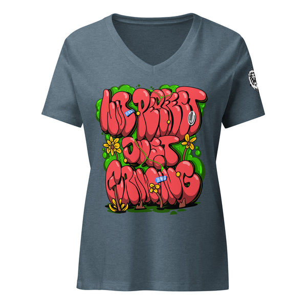 "Not Perfect Just Growing" Women’s Relaxed V-Neck T-Shirt