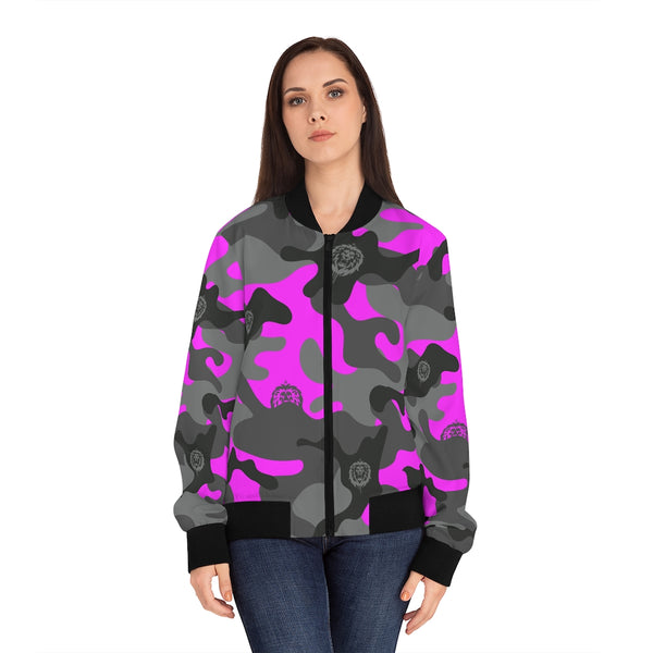 Pink Camo Women's Bomber Jacket