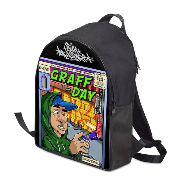 "Graff - Day Comic" Backpack In Signature Canvas & Leather